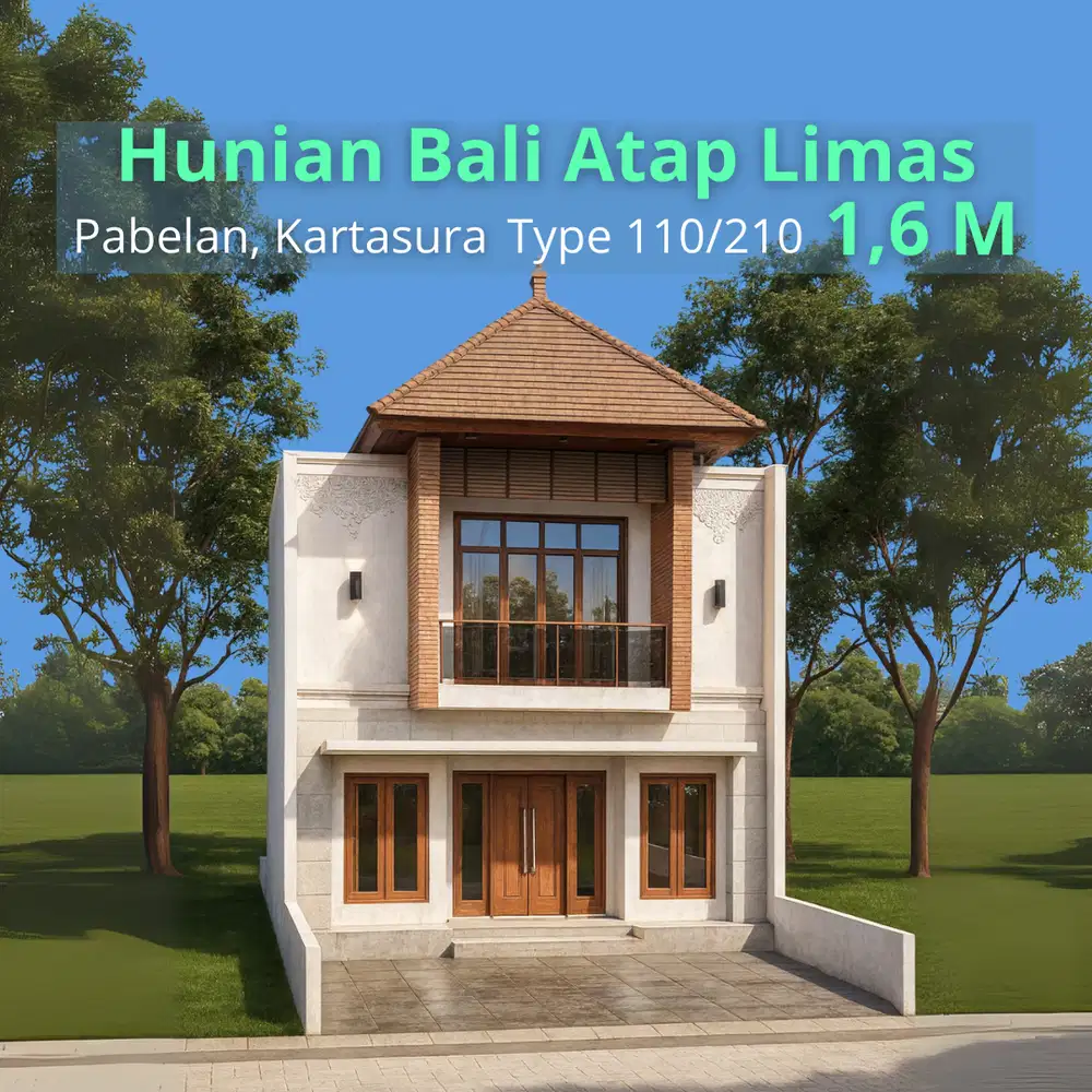 Rumah Bali Atap Limas Kartasura Solo, Free Kolam Renang SHM IMB