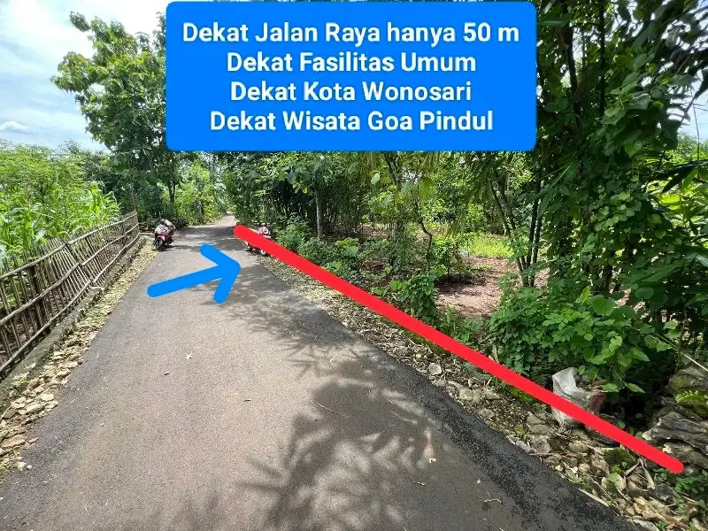 Jual Tanah murah Utara kota Wonosari di Bejiharjo Gunung kidul