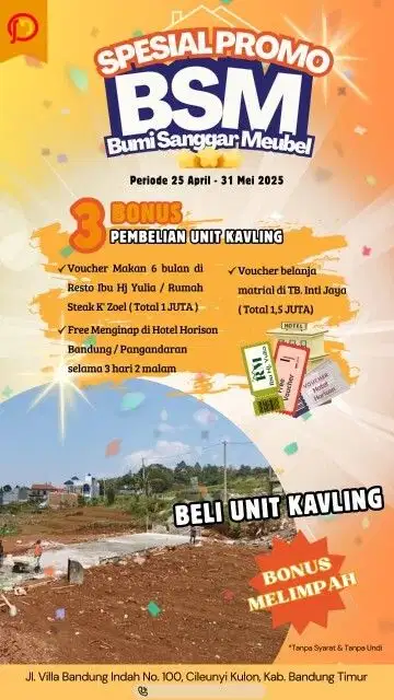 Jual Kavling matang siap bangung Cicil Syariah Lokasi banyak pilihan