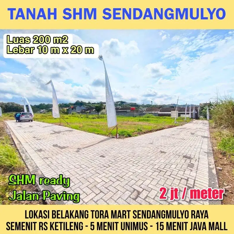 DIJUAL TANAH/KAVLING SENDANGMULYO, TEMBALANG, SEMARANG