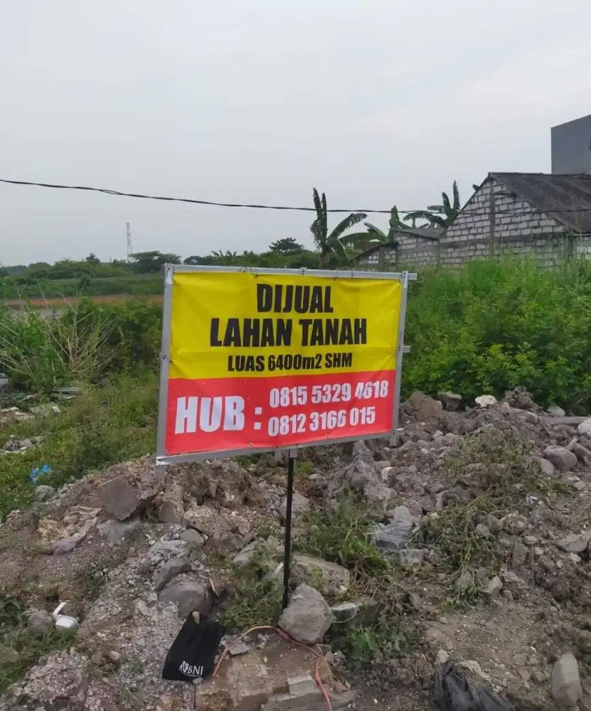 Dijual Cepat Tanah 6400 m2 di Gresik Lokasi dekat Toll ke Trans Jawa