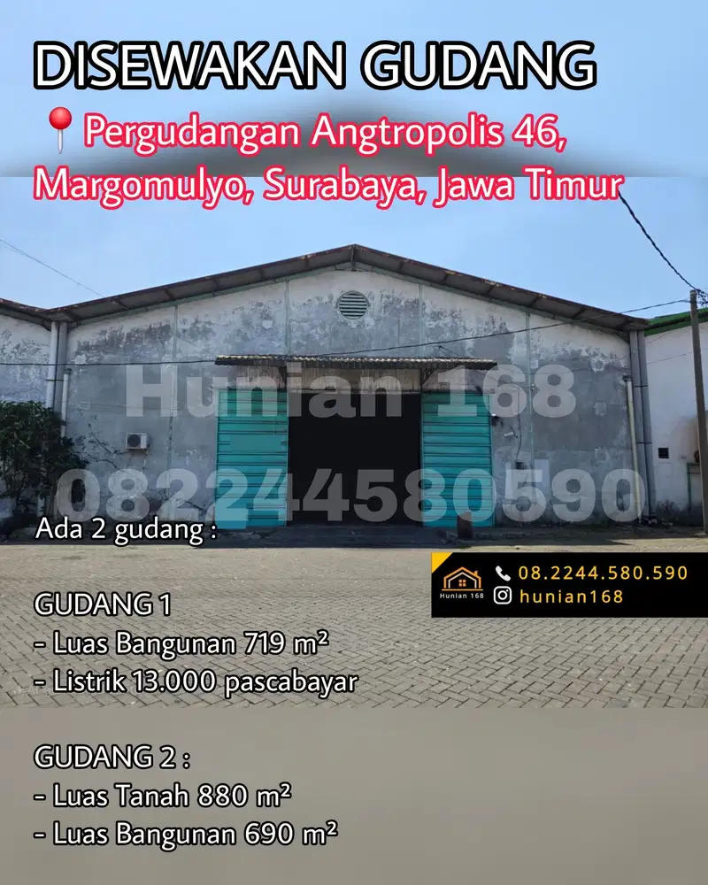 SEWA Gudang Pergudangan Angtropolis 31 46 Margomulyo Permai Surabaya