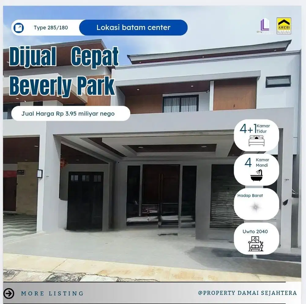 Dijual Rumah Baru Semi Furnish Beverly Park Batam Center
