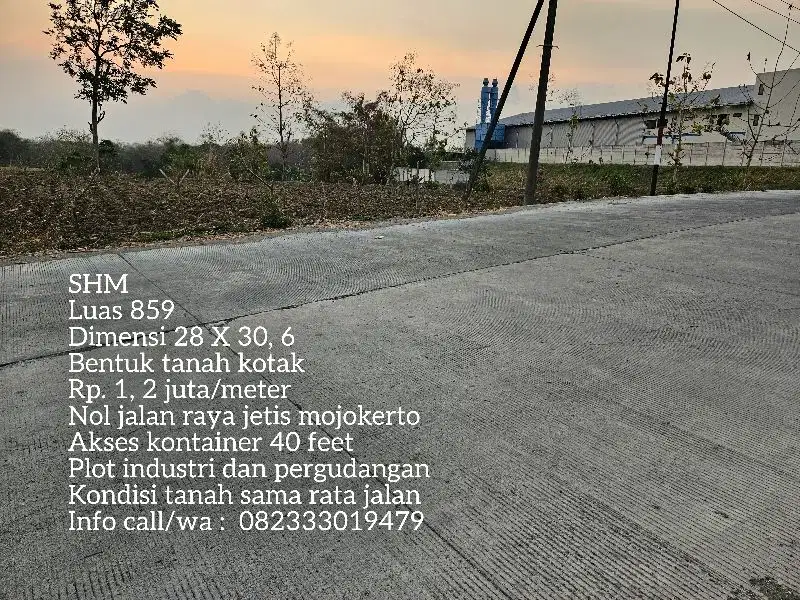 Lahan plot industri jetis mojokerto