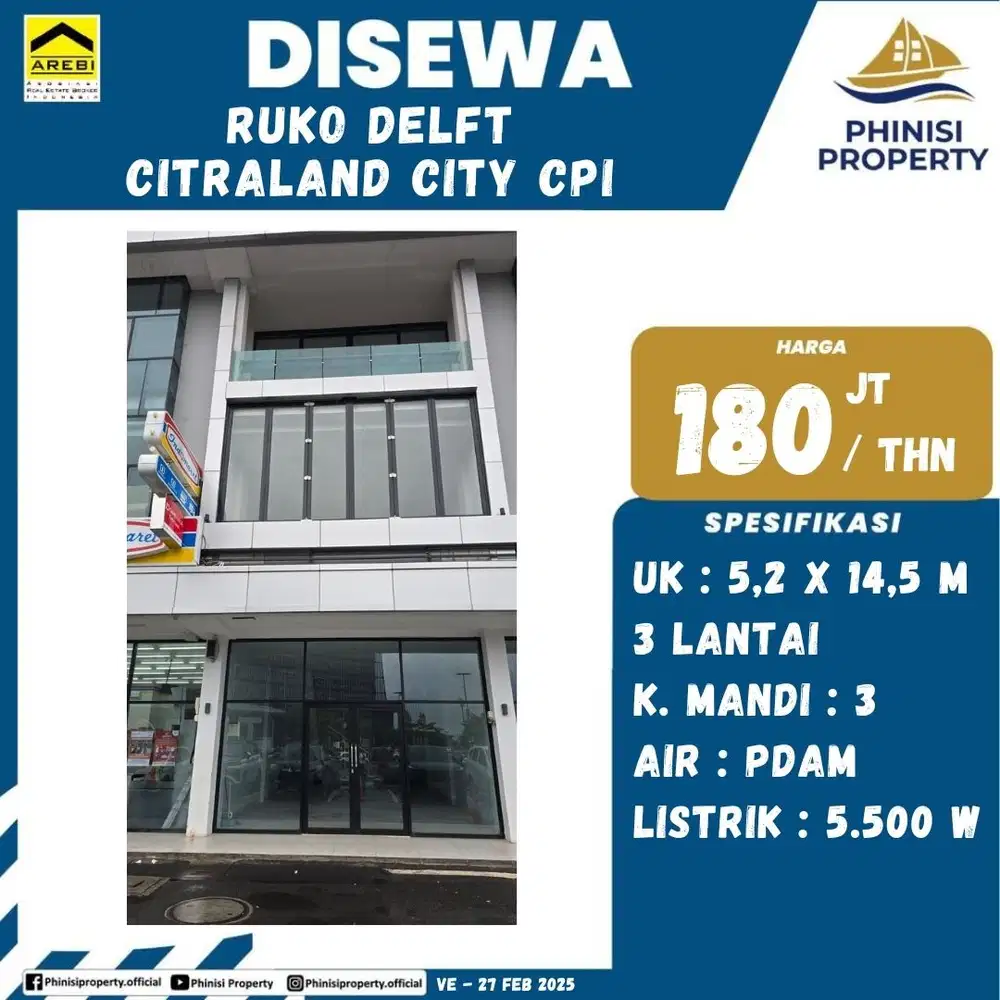 DISEWAKAN RUKO MURAH DI DELFT APARTMENT COCOK BUAT USAHA ATAU KANTOR