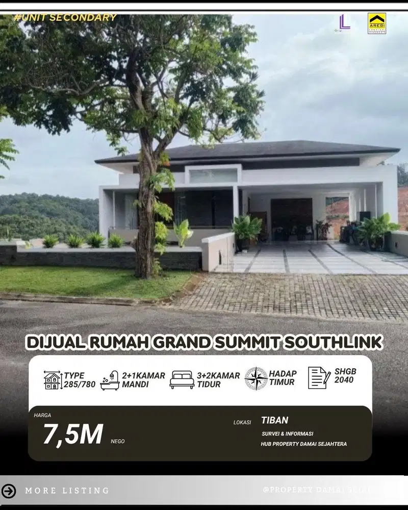 Dijual Rumah Mewah Grand Summit Southlink