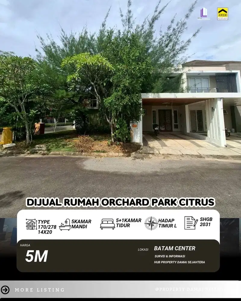 Dijual cepat Rumah ORCHARD PARK Citrus - Batam Center