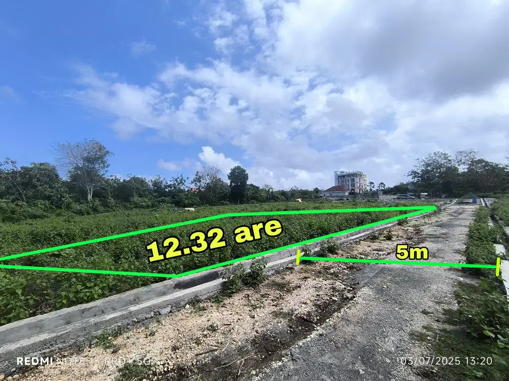 Tanah Luas termurah 1.232m² Lokasi Tenang di Sawangan Nusa Dua Bali