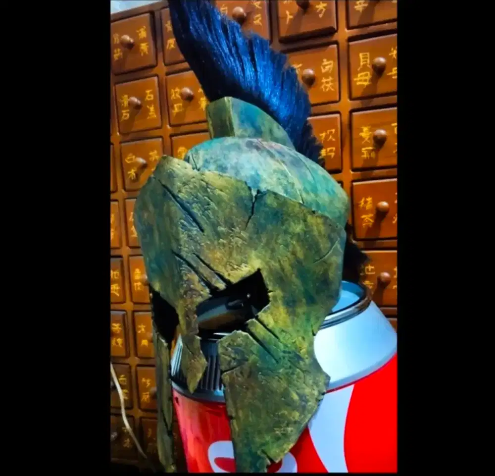 Spartan helmet lawas hand made spon figure diecast lawas vintage antik