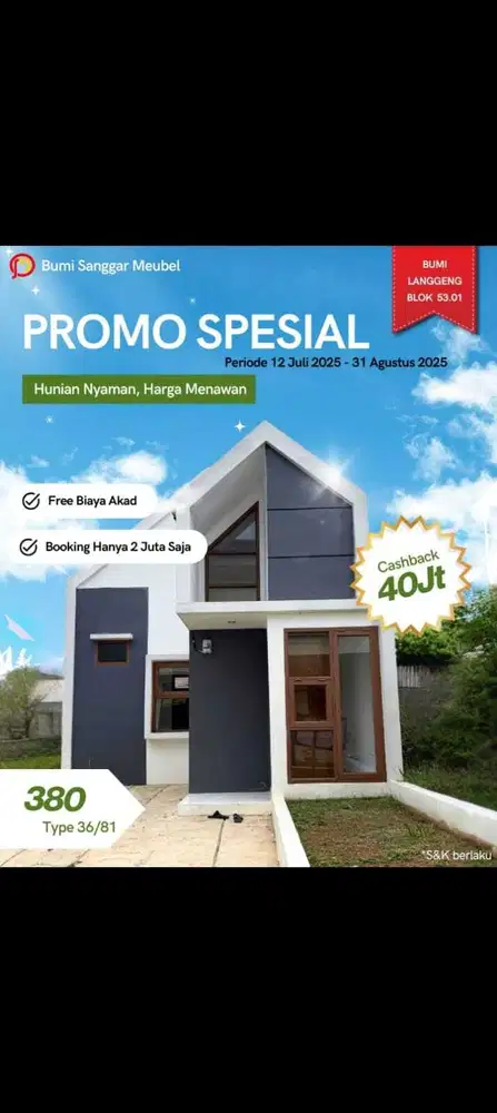 Promo..... Beli rumah dapat cash back