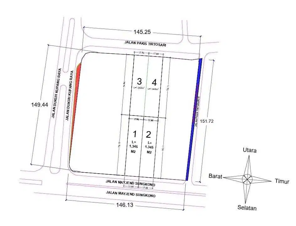 Langka! Tanah Komersial Siap Bangun Raya Mayjend Sungkono Surabaya Lux