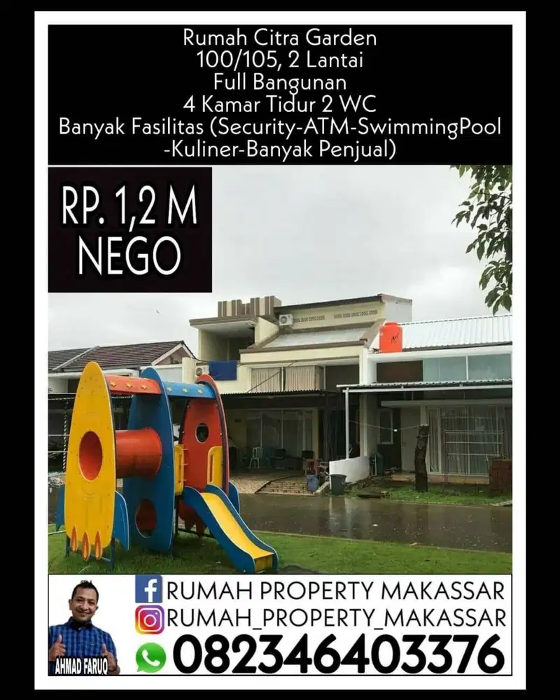Rumah Citra Garden 100/105, 2 Lantai Full Bangunan 4 Kamar Tidur 2 WC