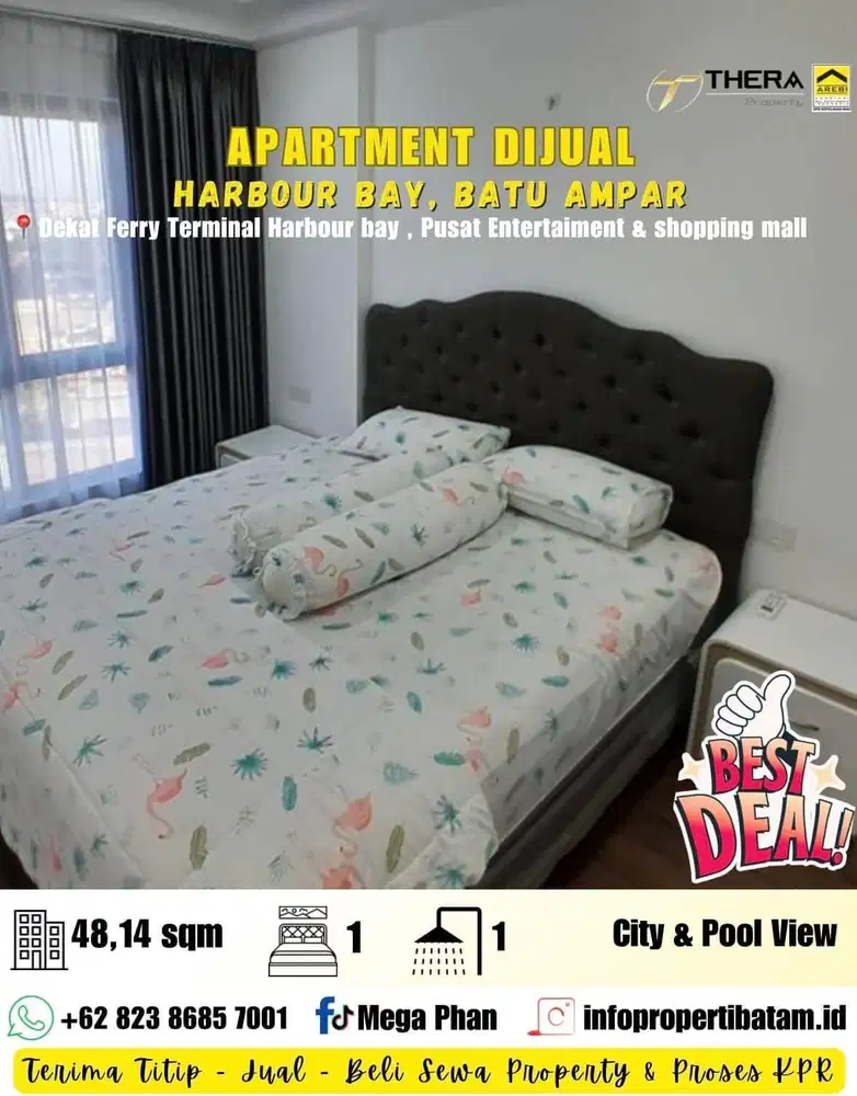 Dijual Murah apartment 1 BR full furnish di Harbour Bay Residence