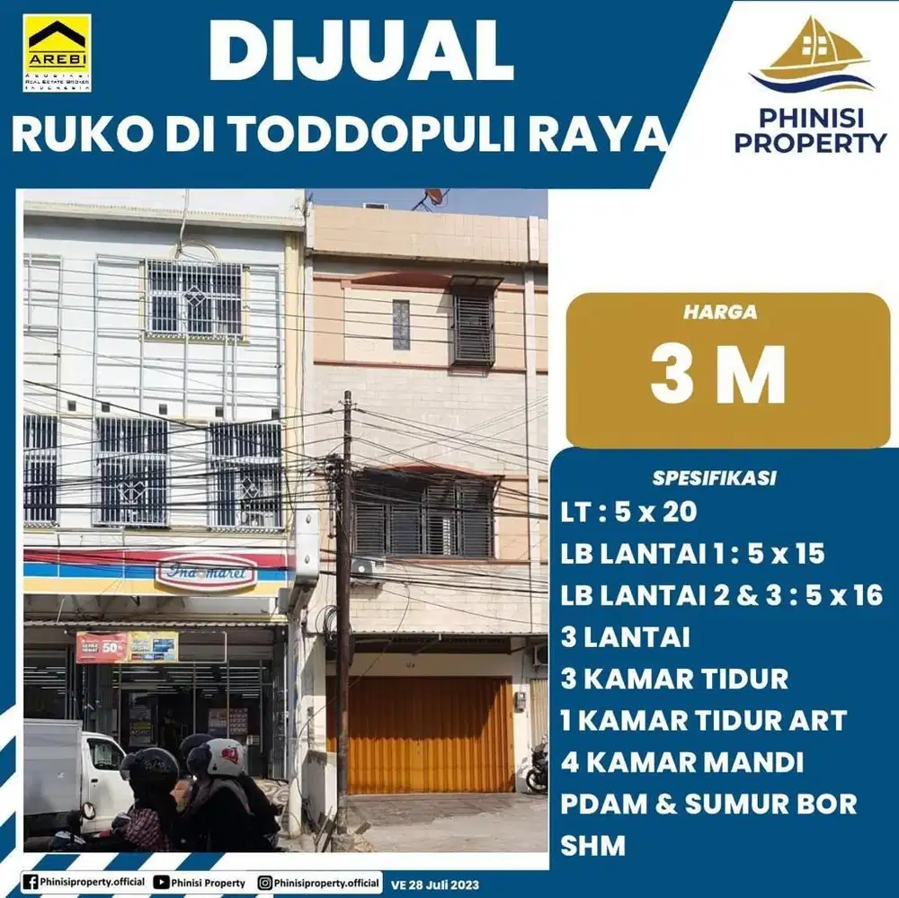 DIJUAL RUKO MURAH DI TODDOPULI RAYA COCOK BUAT USAHA