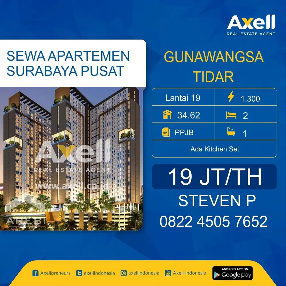 Apart Gunawangsa Tidar 2 br Disewakan