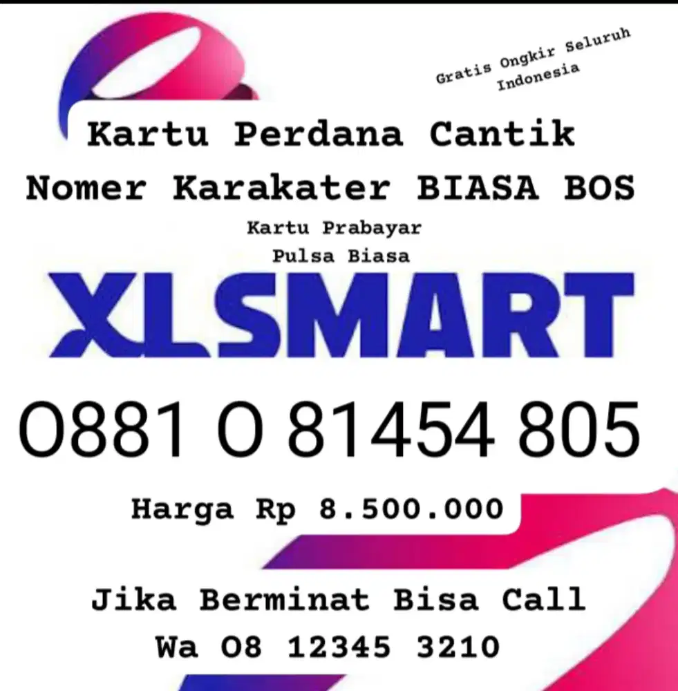 Kartu Perdana Smartfen xlsmart Cantik Biasa Bos