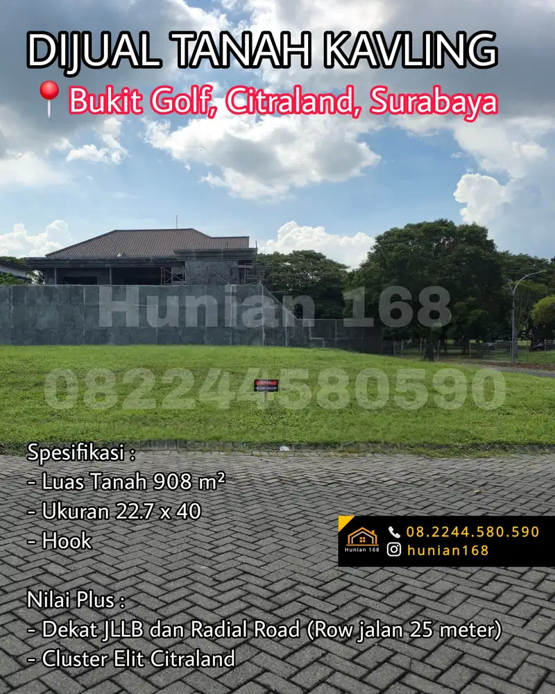 Tanah Kavling Raya Bukit Golf Internasional teluk citraland surabay
