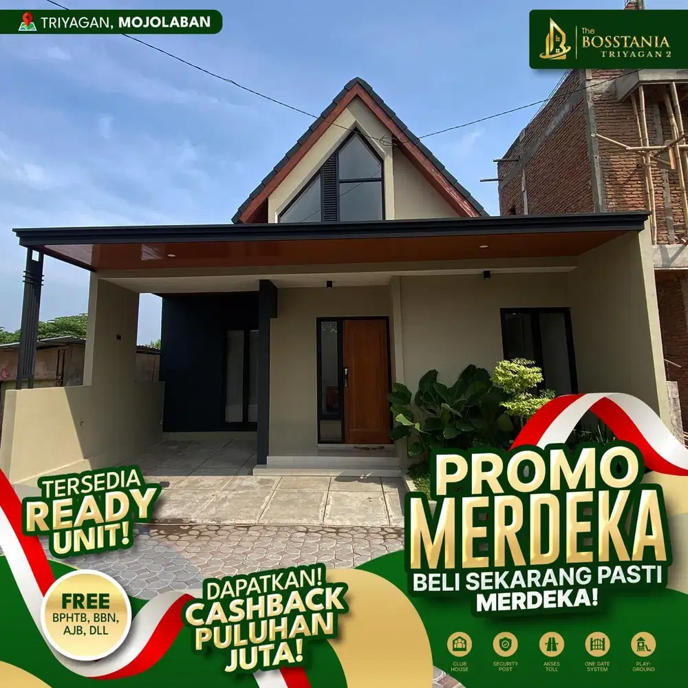 Rumah Modern 2025 dekat Kampus UNS Free biaya sampai SHM