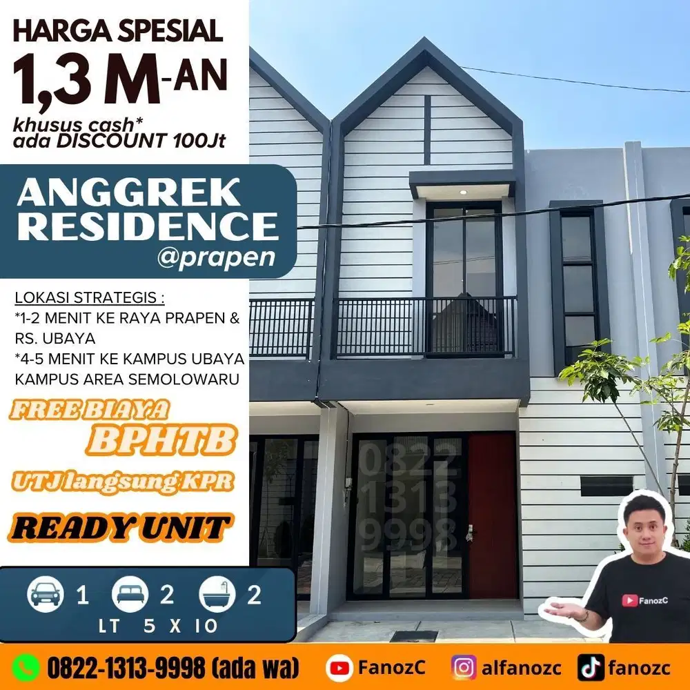 Jual rumah surabaya, Anggrek Residence Prapen, rumah baru lebar 5