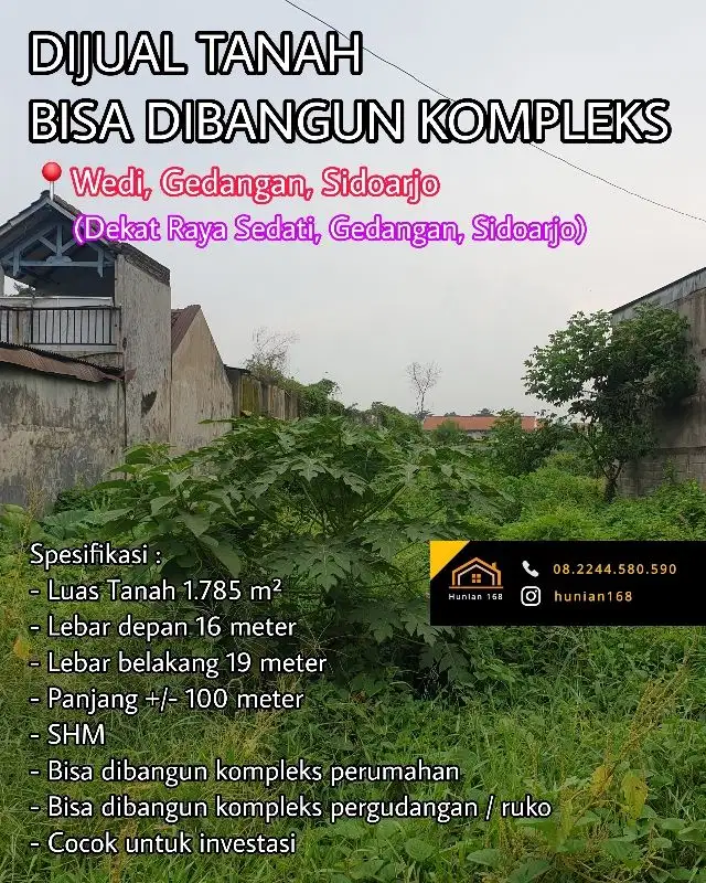 Tanah Perumahan Developer Pergudangan Wedi Gedangan Sedati Sidoarjo