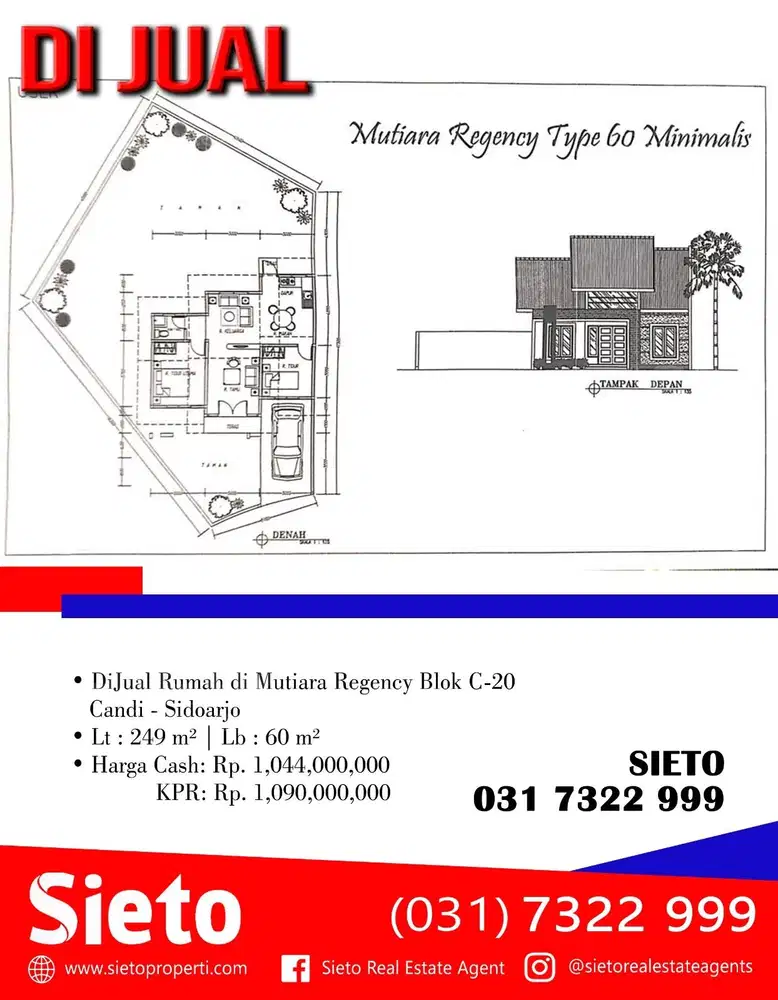 Dijual Rumah di Mutiara Regency Blok C-20