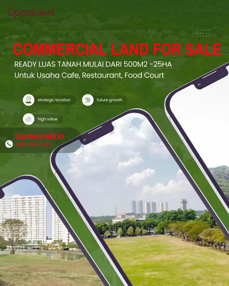 Tanah Komersial Strategis Untuk Klinik dan Apotik di Lippo Cikarang