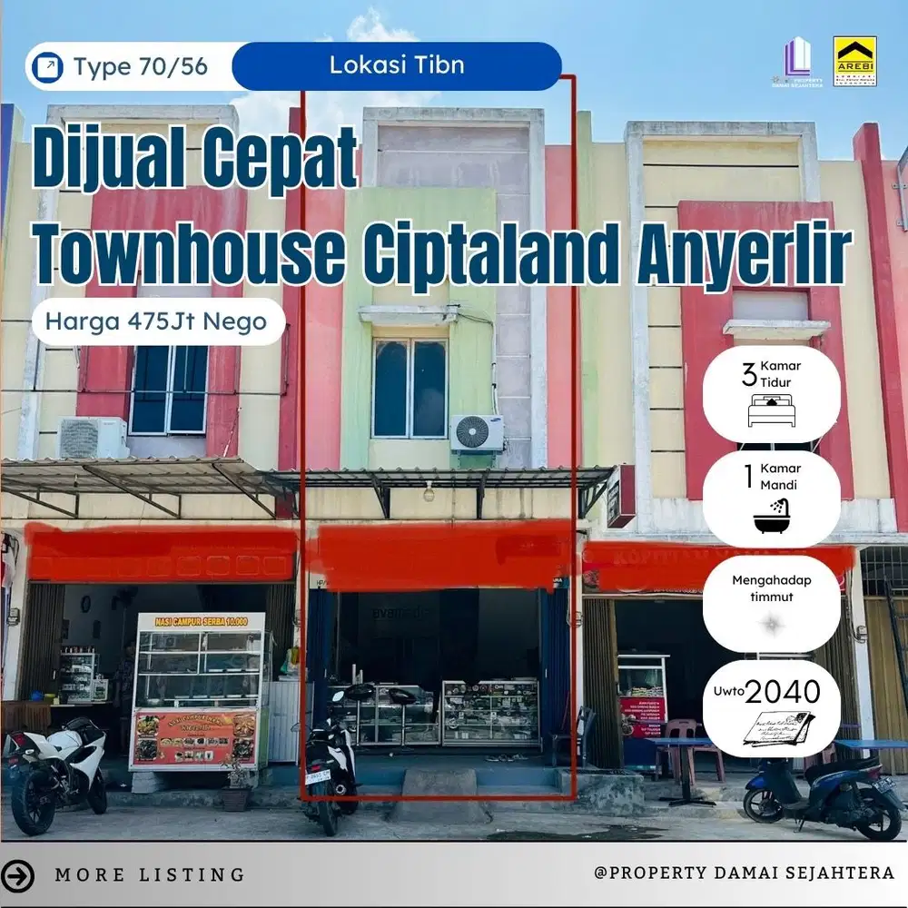 Dijual murah ruko ciptaland tiban