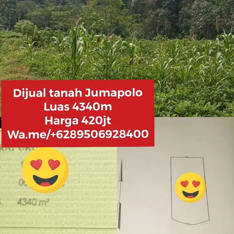 Dijual tanah strategis di Jumapolo Karanganyar