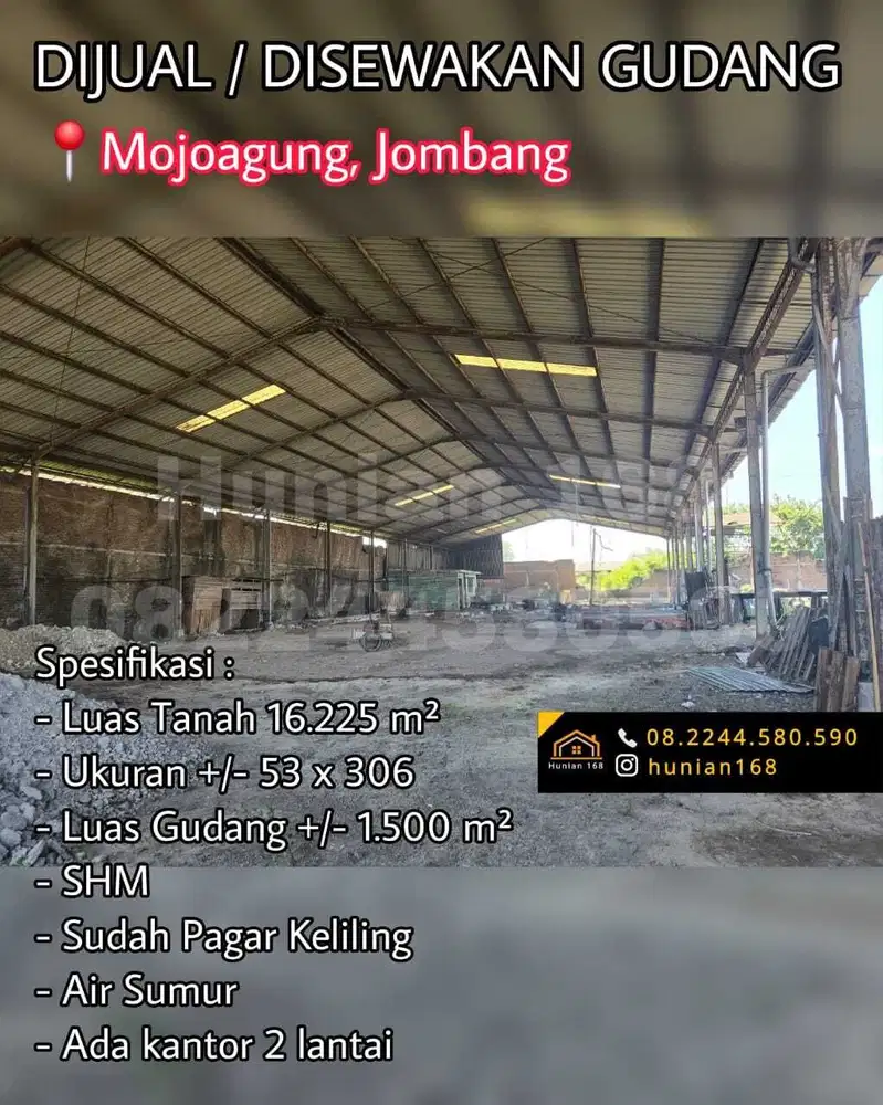 JUAL SEWA Gudang Tanah Raya By Pass ByPass Mojoagung Ploso Jombang