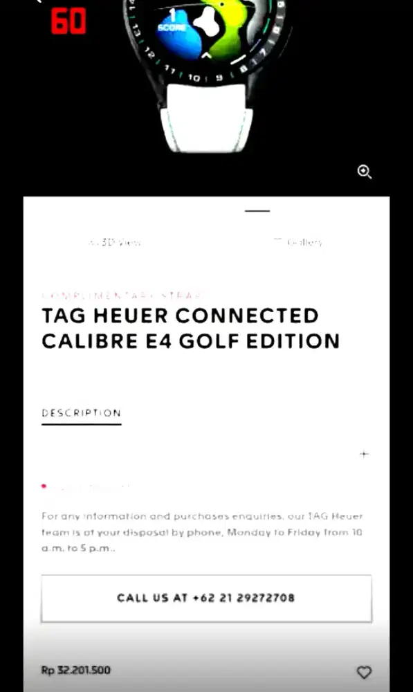 Strap Tag Heuer Connected Calibre E4 Golf Edition