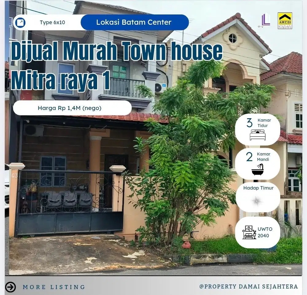 Dijual Rumah Atau Townhouse Mitraraya Batam Center