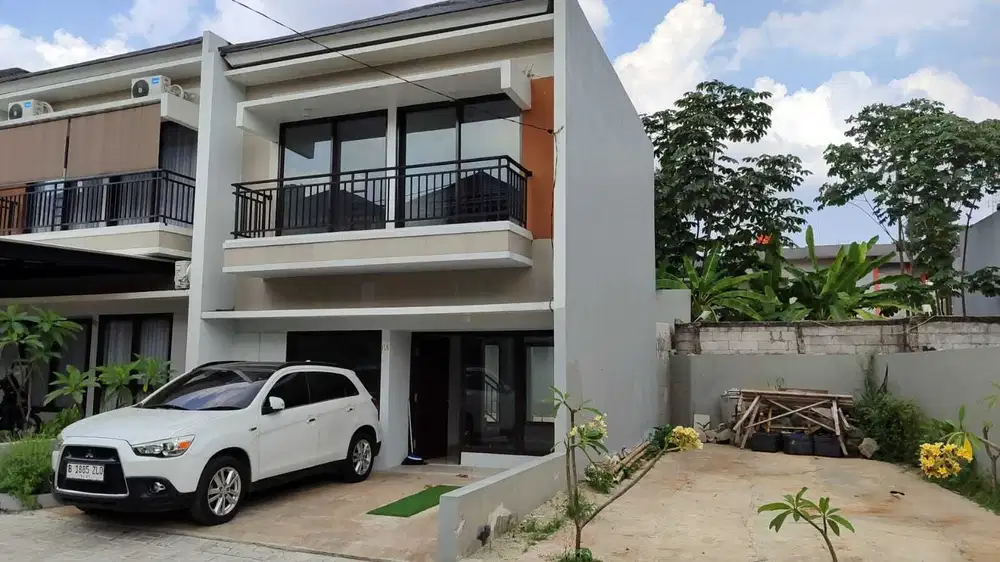 Rumah 2 Lantai Hoek Cluster di Limo Cinere Depok Free Biaya2 & Bonus.