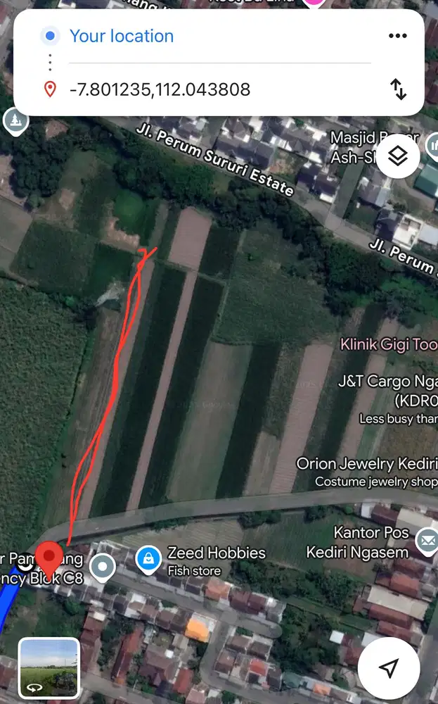 Lahan 1000m² SHM di Pinggir Jalan Dahlia – Strategis, Belakang Ngasem