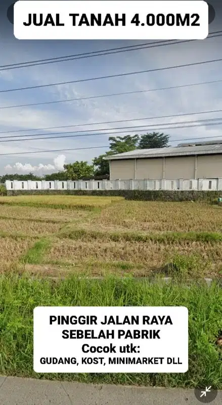 DIJUAL TANAH INDUSTRI SEBELAH PABRIK DI PRINGAPUS KAB. SEMARANG