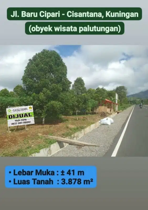 Tanah di kawasan wisata Palutungan kuningan