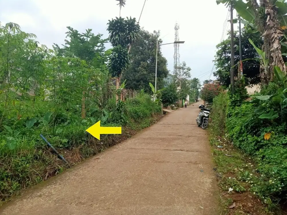Tanah pinggir jln desa lt 111 bata, SHM, Cigendel
