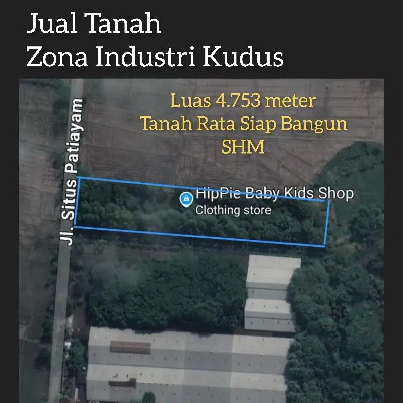 Jual Tanah Siap Bangun  Zona Industri Kudus 4.753 meter SHM