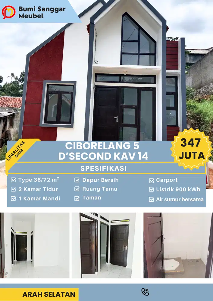 Rumah ready stock di Kav BSM D'second dekat Borma Cinunuk