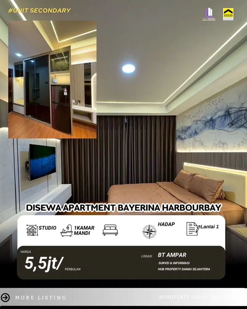 Disewa cepat Apartement BAYERINA Harbourbay - Bt Ampar