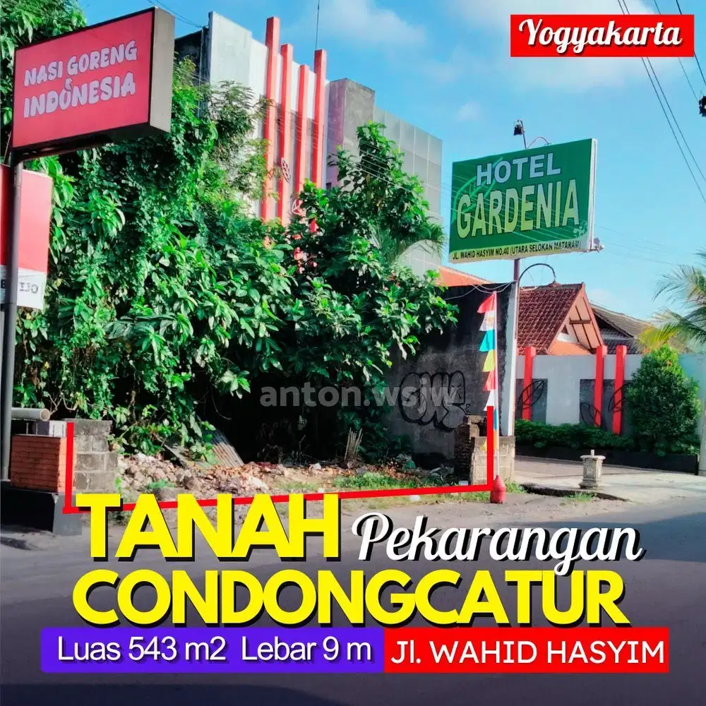 Tanah Strategis selatan Hotel Gardenia Condongcatur Lt 543 m2 Ld 9 m