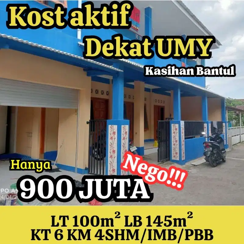 kost dekat kampus UMY dijual harga bawah pasaran BU