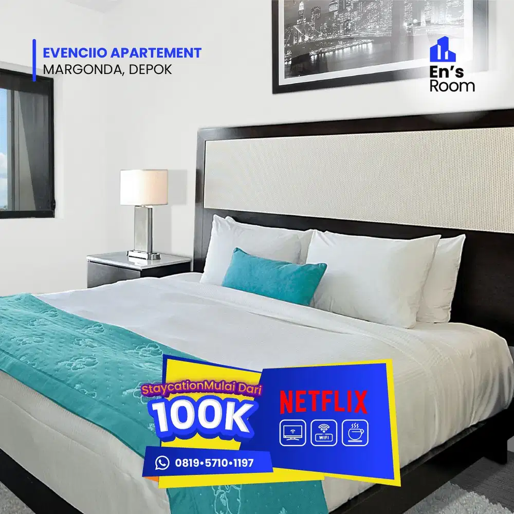 Staycation Green Pramuka City Aesthetic En'sRoom Senin