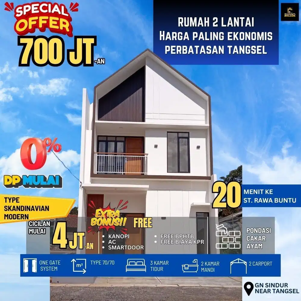 Rumah Dijual Cluster Gunung Sindur Bogor KPR Strategis Nego