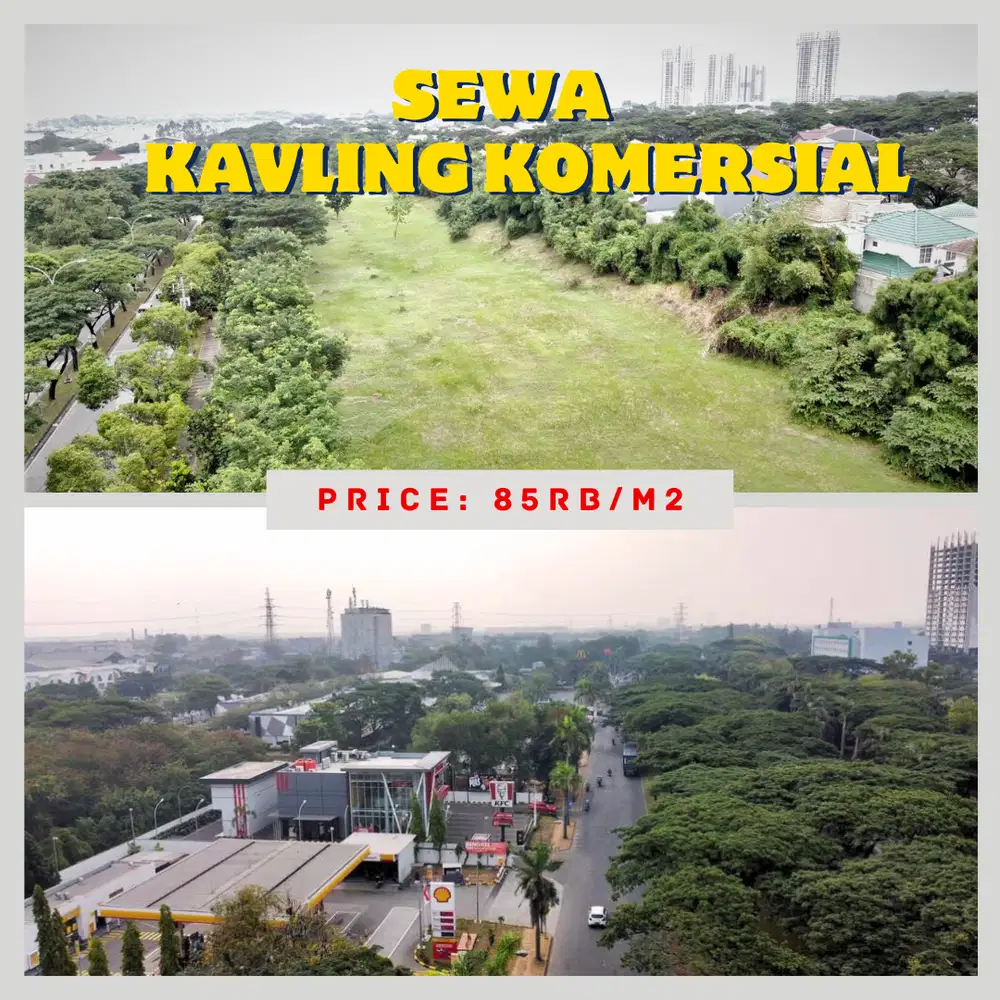 Sewa Tanah untuk Usaha Restaurant & Cafe di Jalan Utama Lippo Cikarang