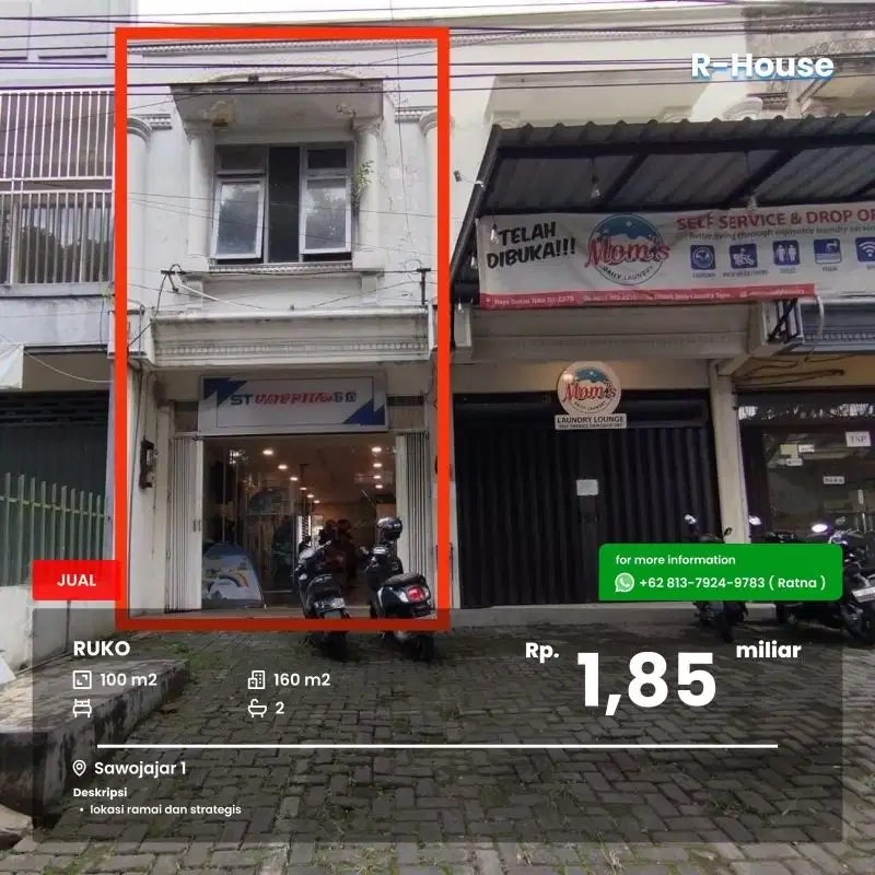 Ruko 2 lantai poros jalan Danau Toba Sawojajar 1