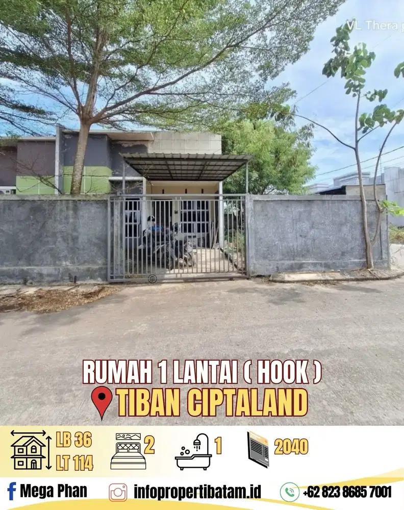 Dijual murah rumah hook di tiban ciptaland