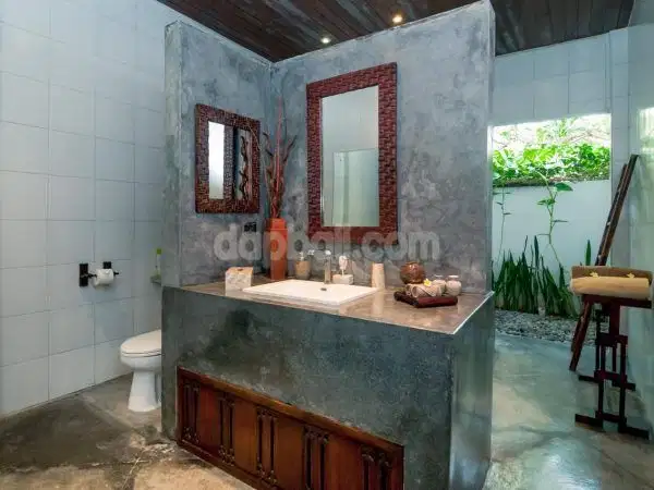 Modern colonial villa with rice field scenery in Umalas, Kerobokan