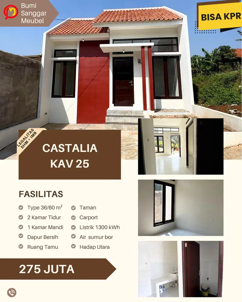 Rumah ready stock di Kav Castalia dekat Borma Cinunuk
