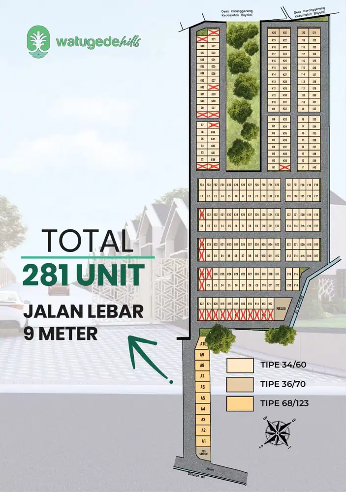 Rumah subsidi boyolali dengan pemandangan  view citylight kota solo