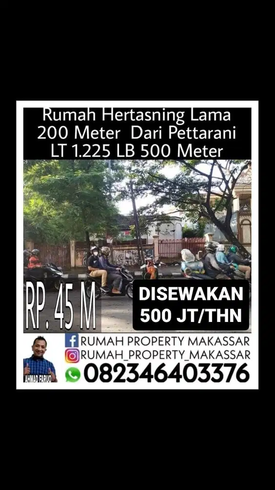 DIJUAL  ATAU DISEWAKAN Rumah Hertasning Lama 200mtr dr Pettarani 1.225M